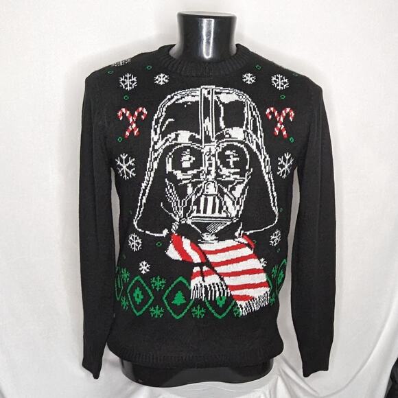 Star Wars Men's Pullover Sweater - Xmas Sweater Black Medium - Picture 1 of 4